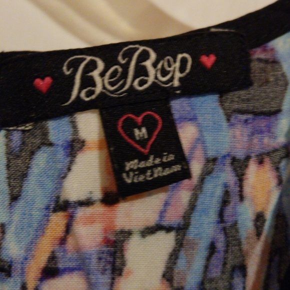 BeBop geometric print racerback knee length skater dress size M - Picture 3 of 5